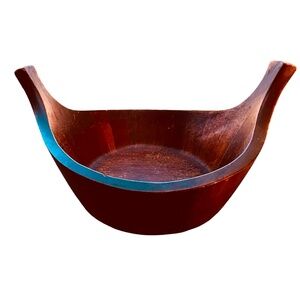 JENS QUISTGAARD Vintage 1950s Staved Teak Viking Bowl for Dansk Denmark